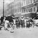 Revolutionary barricades on Liteyny Prospekt, Petrograd, Russia, 27 February 1917. Artist: Anon